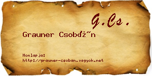 Grauner Csobán névjegykártya